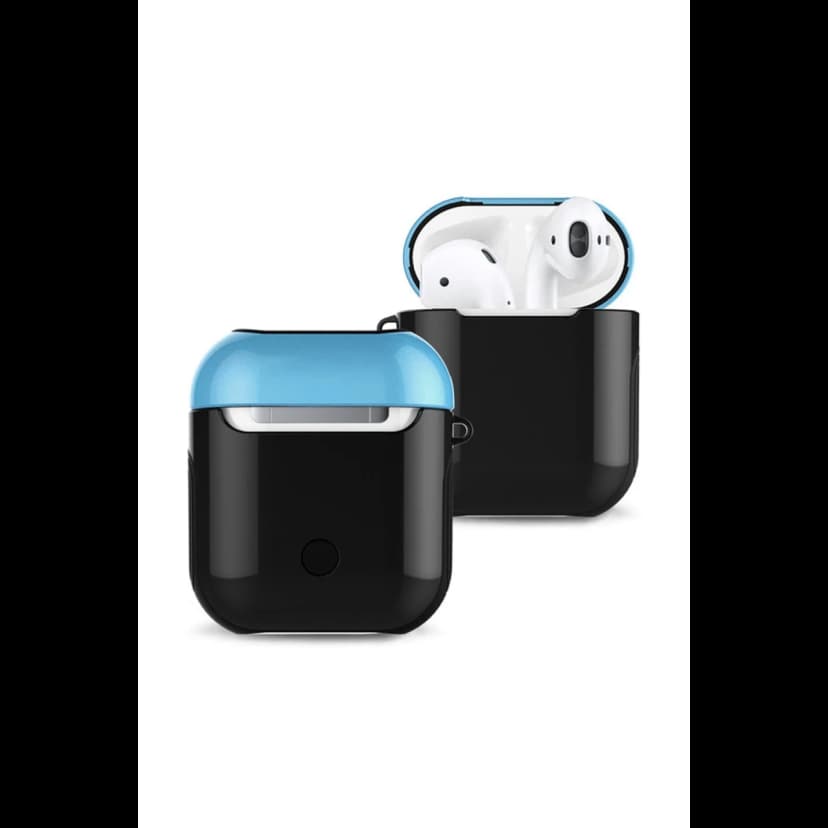 Newface Apple Airpods 2 (2.nesil) 3in1 Kılıf - Siyah-Mavi