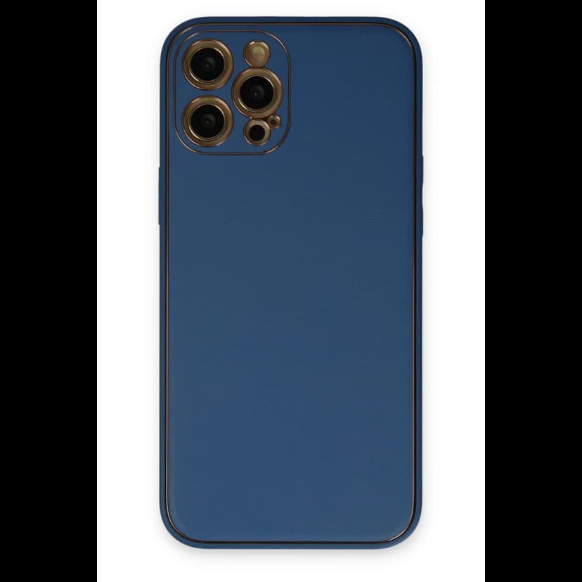 Newface Apple iPhone 12 Pro Max Kılıf Coco Deri Silikon Kapak - Açık Mavi