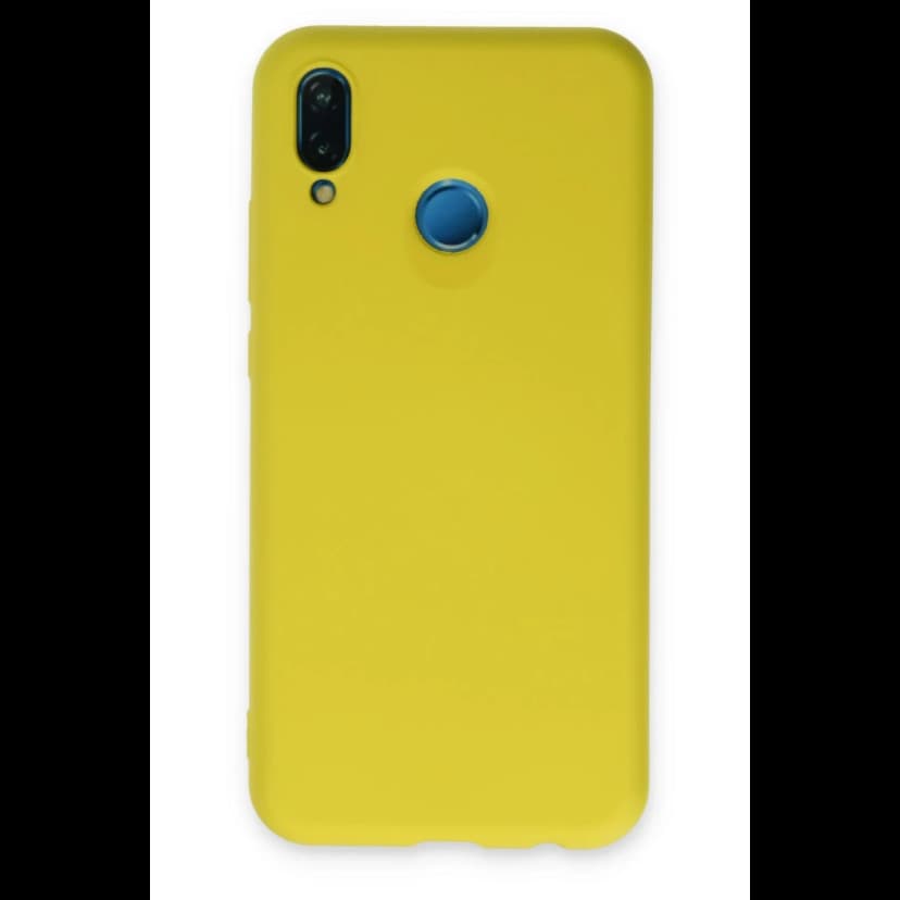 Newface Huawei P20 Lite Kılıf Nano içi Kadife Silikon - Sarı