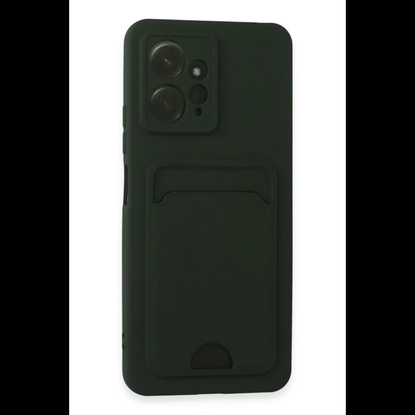 Newface Xiaomi Redmi Note 12 4G Kılıf Kelvin Kartvizitli Silikon - Koyu Yeşil