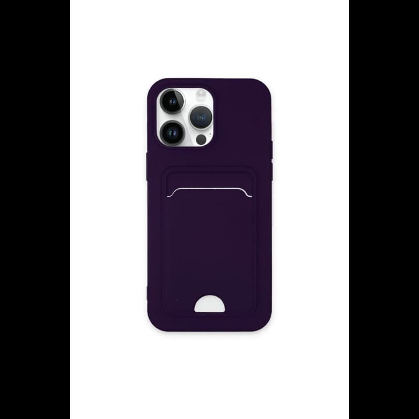 Newface Apple iPhone 14 Pro Max Kılıf Kelvin Kartvizitli Silikon - Derin Mor
