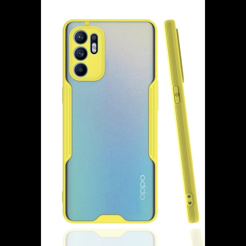 Newface Oppo Reno 6 Kılıf Platin Silikon - Sarı