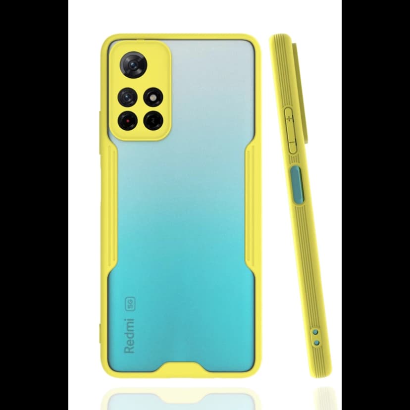 Newface Xiaomi Redmi Note 11T Kılıf Platin Silikon - Sarı