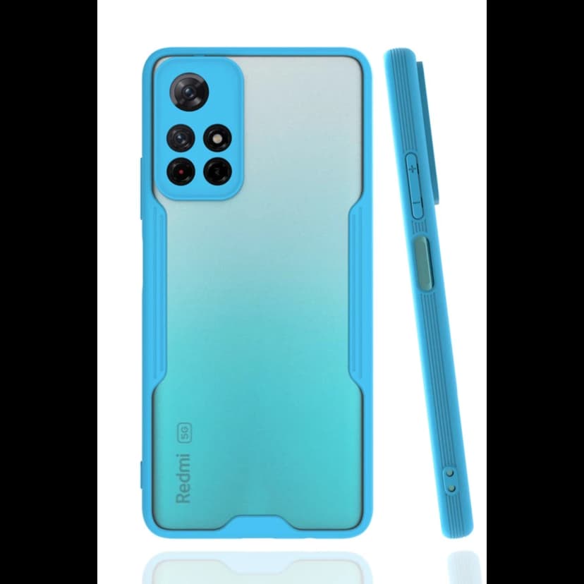 Newface Xiaomi Redmi Note 11T Kılıf Platin Silikon - Mavi