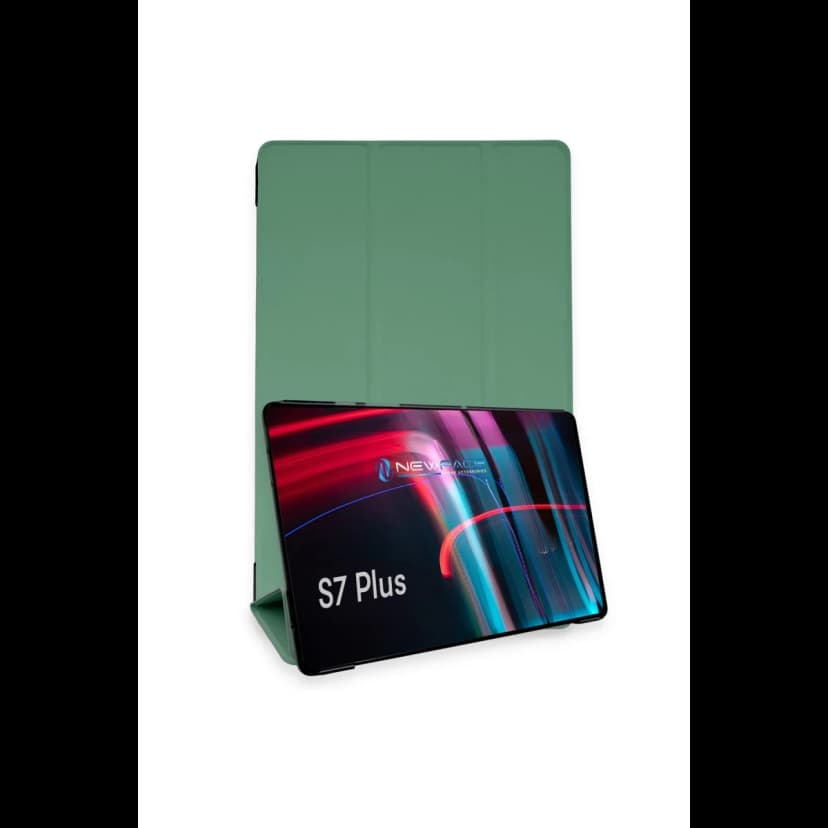 Newface Samsung Galaxy T970 Tab S7 Plus 12.4 Kılıf Tablet Smart Kılıf - Koyu Yeşil
