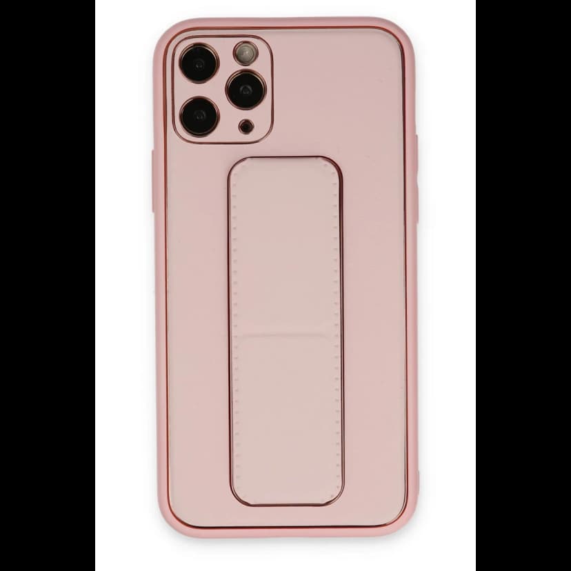 Newface Apple iPhone 11 Pro Kılıf Coco Deri Standlı Kapak - Pembe
