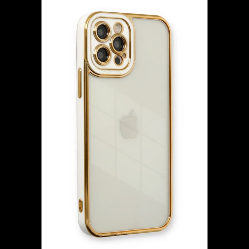 Newface Apple iPhone 12 Pro Kılıf Liva Lens Silikon - Beyaz