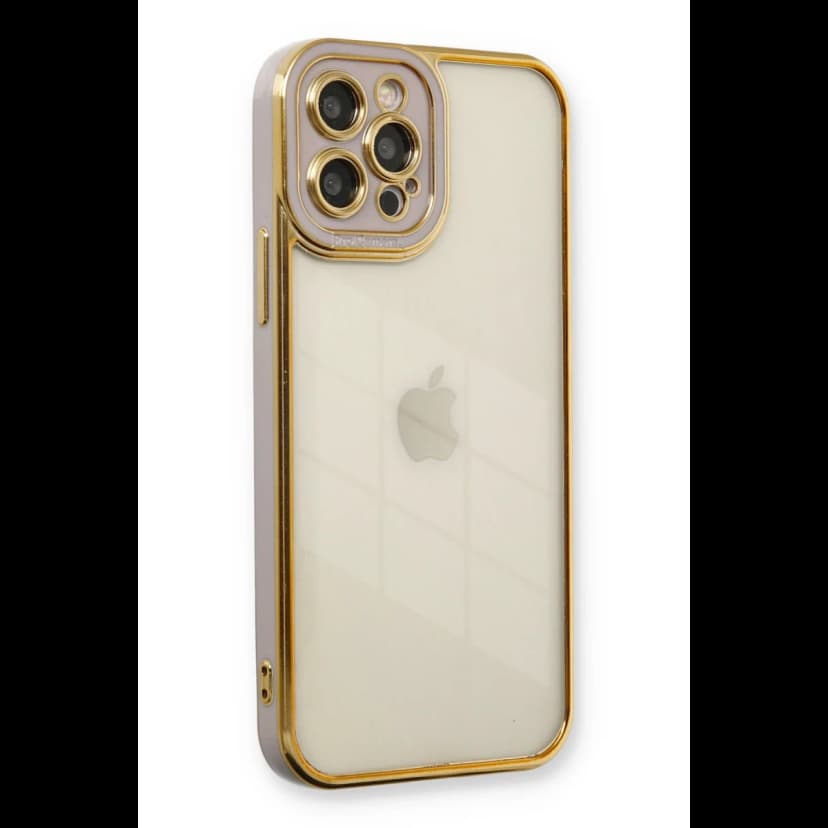 Newface Apple iPhone 12 Pro Max Kılıf Liva Lens Silikon - Lila