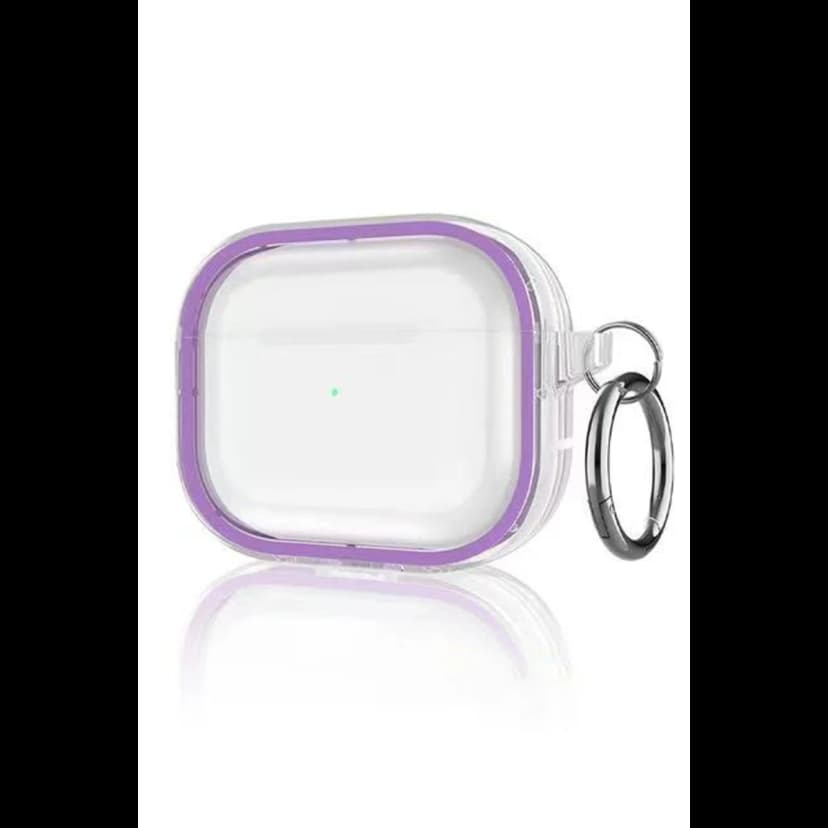 Movenchy Apple Airpods Pro 2 (2.nesil) Shiny Şeffaf Kılıf - Mor