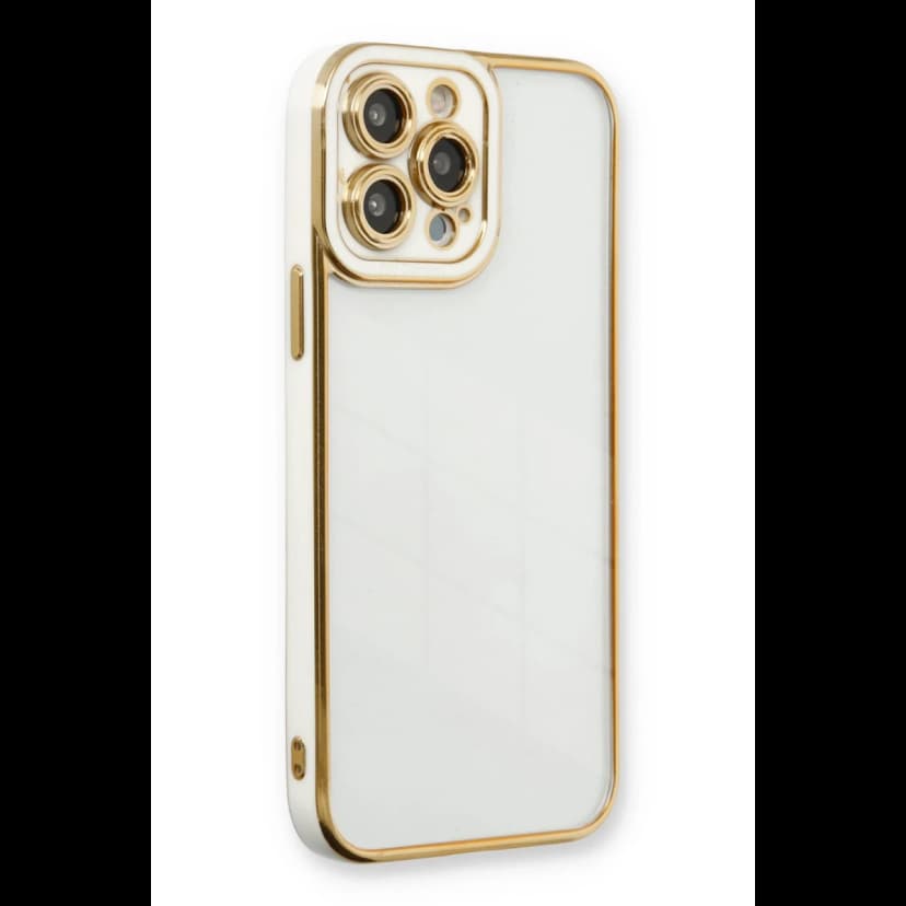 Newface Apple iPhone 13 Pro Kılıf Liva Lens Silikon - Beyaz