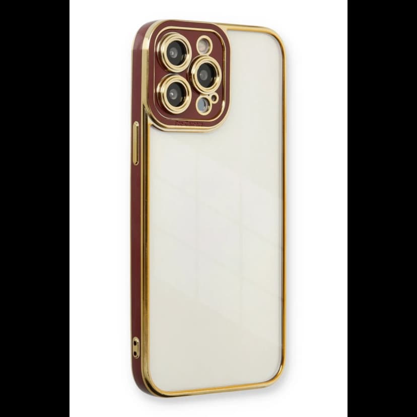 Newface Apple iPhone 13 Pro Kılıf Liva Lens Silikon - Bordo
