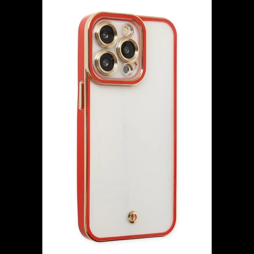 Newface Apple iPhone 13 Pro Max Kılıf Liva Lens Silikon - Kırmızı