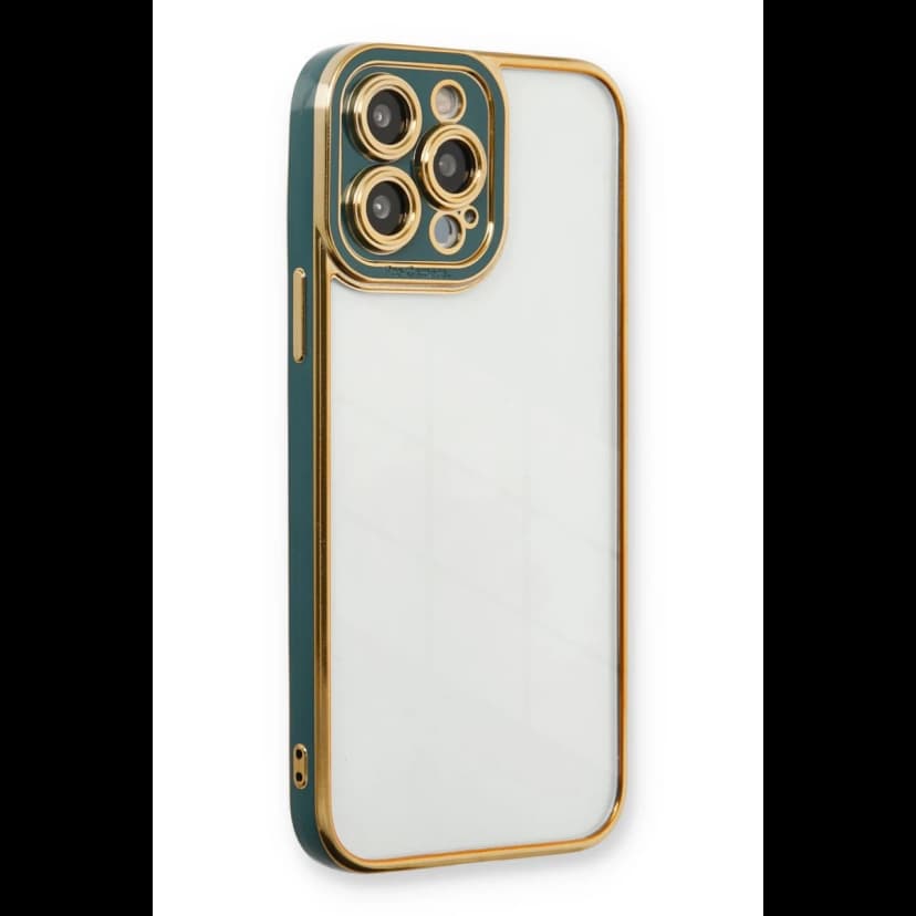 Newface Apple iPhone 13 Pro Max Kılıf Liva Lens Silikon - Yeşil