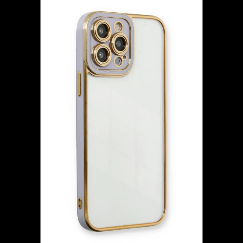 Newface Apple iPhone 13 Pro Max Kılıf Liva Lens Silikon - Lila