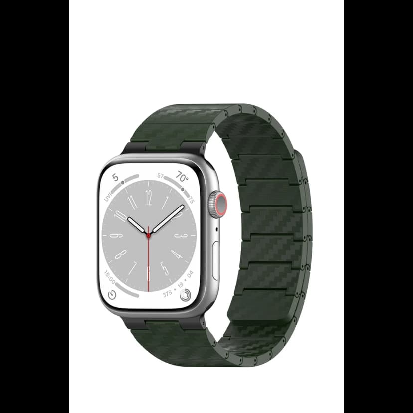 Movenchy Apple Watch 45mm Carbon Steel Kordon - Koyu Yeşil