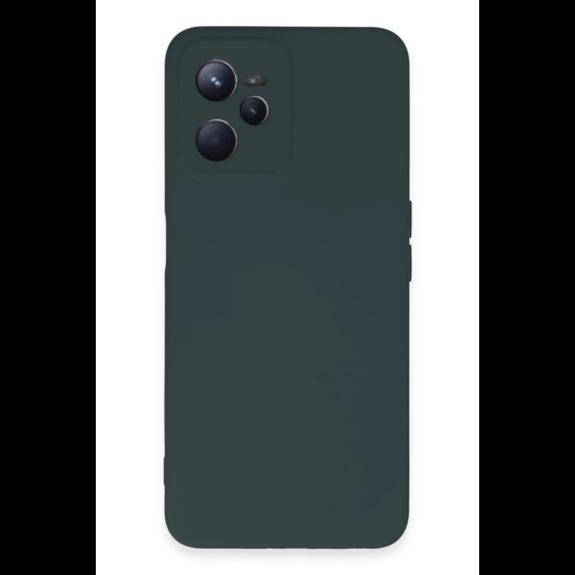 Newface Realme C35 Kılıf Nano içi Kadife Silikon - Koyu Yeşil