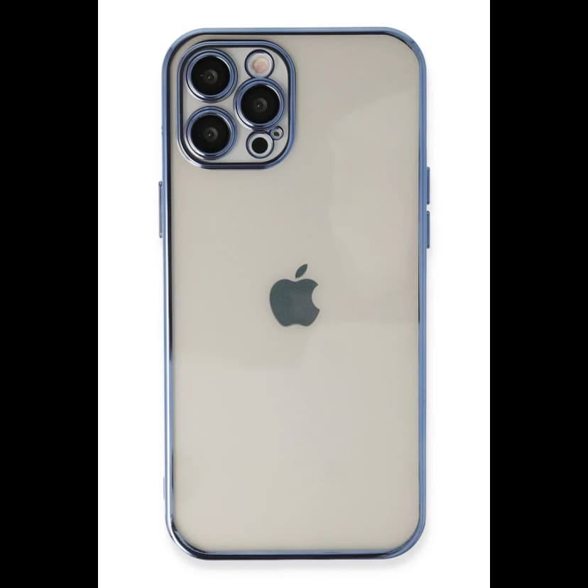 Newface Apple iPhone 12 Pro Max Kılıf Razer Lensli Silikon - Açık Mavi