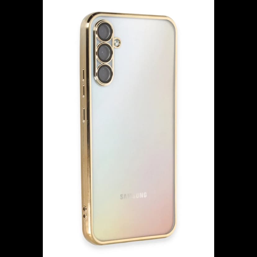 Newface Samsung Galaxy A54 5G Kılıf Razer Lensli Silikon - Gold