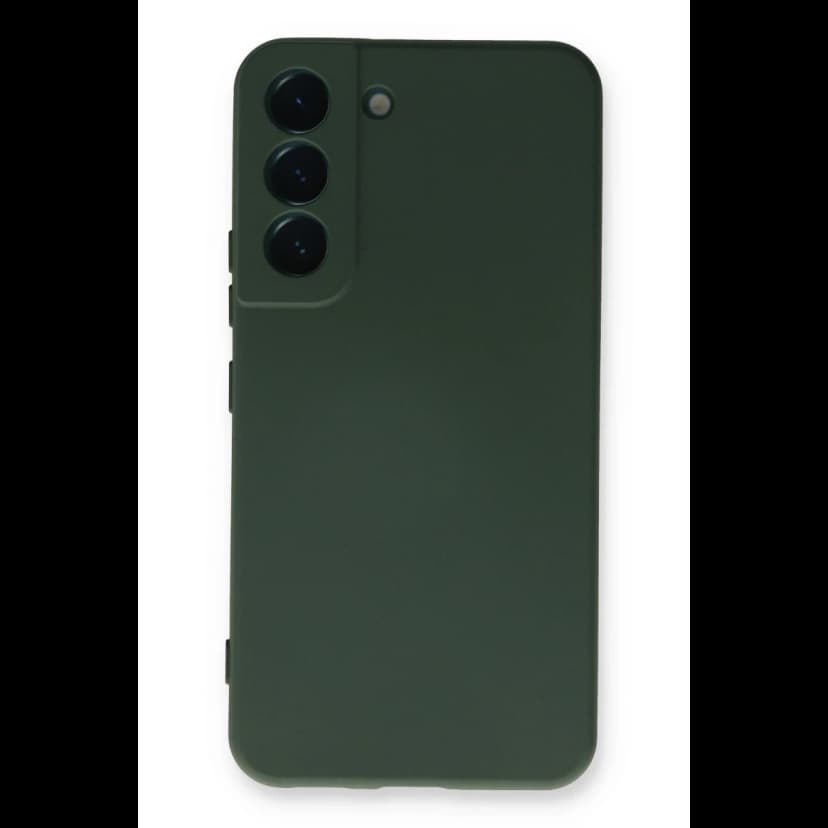 Newface Samsung Galaxy S22 Plus Kılıf Nano içi Kadife Silikon - Koyu Yeşil