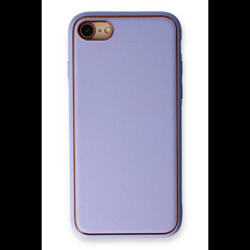 Newface Apple iPhone 7 Kılıf Coco Deri Silikon Kapak - Açık Lila