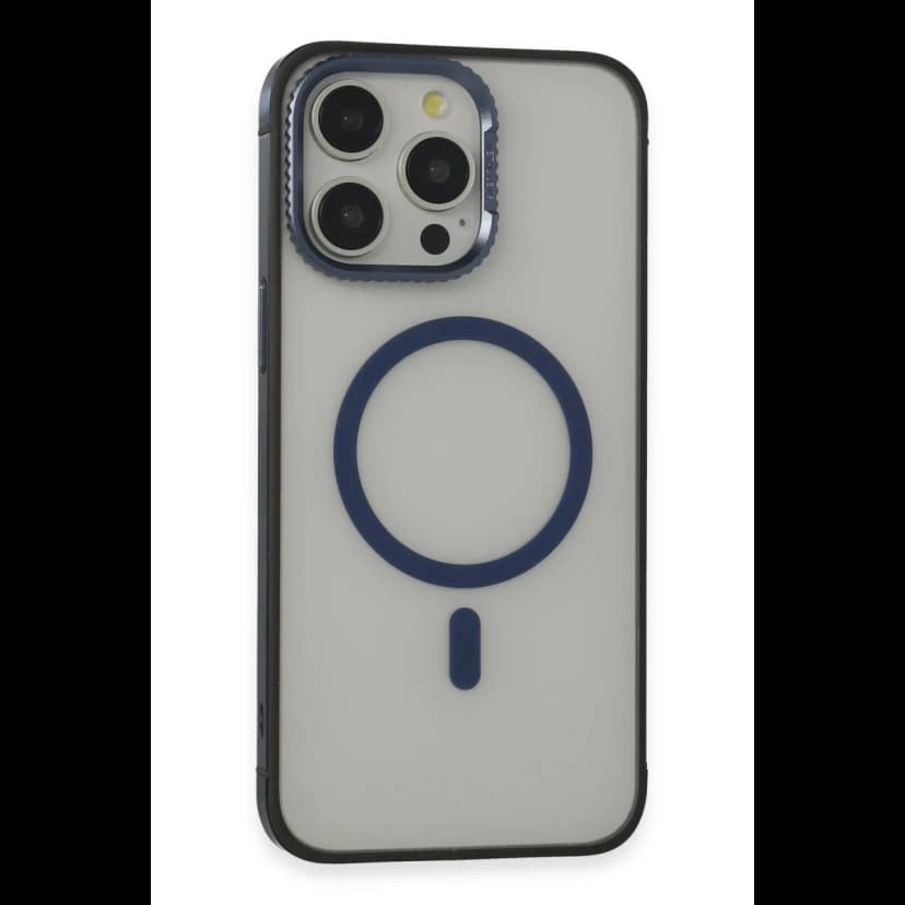 URR Apple iPhone 15 Pro Max PVDSS Lens Titanium Edge Magsafe Kapak - Lacivert