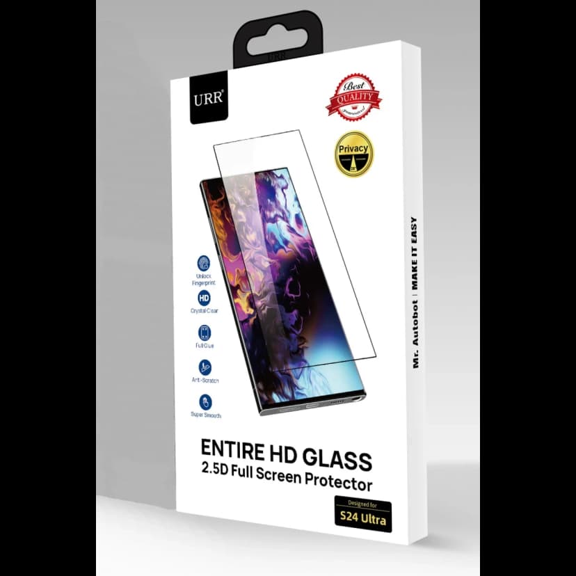 URR Samsung Galaxy S24 Ultra 2.5Dº Entire HD Privacy Cam Ekran Koruyucu - Siyah