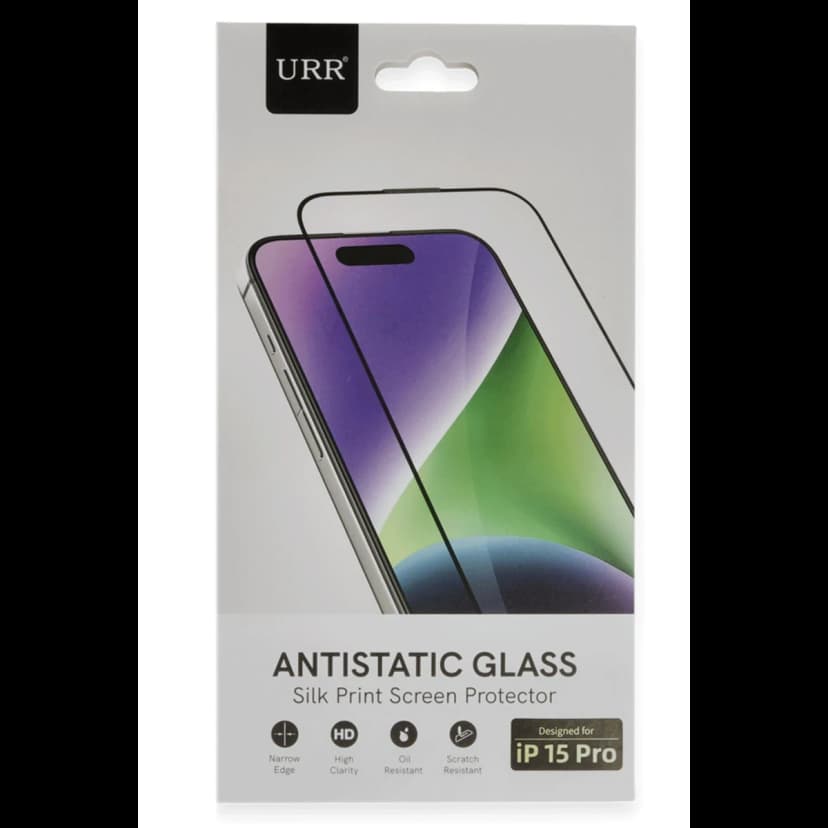 URR Apple iPhone 15 Pro 2.5D Antidust HD Cam Ekran Koruyucu - Siyah