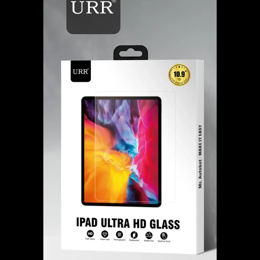 URR Apple iPad 2025 10.9 10.Nesil (A16) Ultra HD Tablet Cam Ekran Koruyucu - Siyah