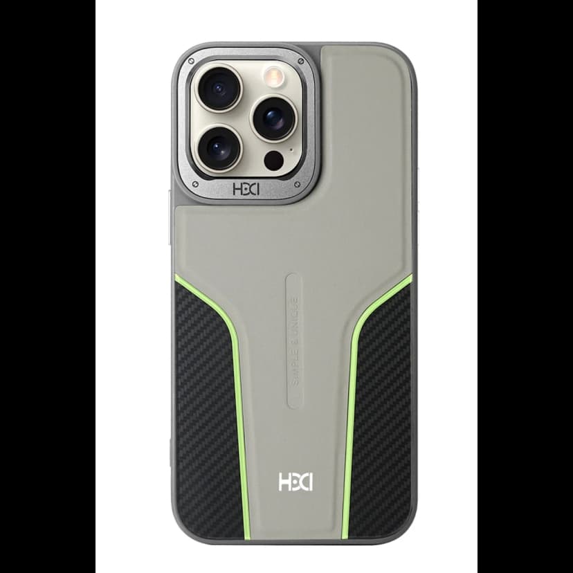 HDD Apple iPhone 15 Pro HBC-264 Lambor Karbon Fiber Sport Kapak - Natural Grey