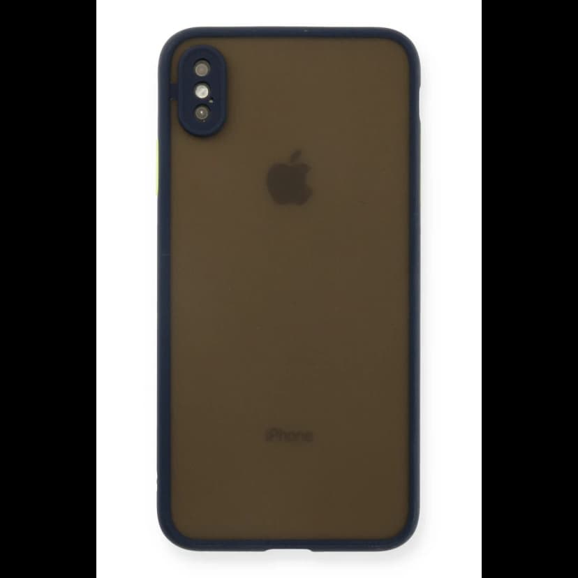 Newface Apple iPhone XS Max Kılıf Montreal Silikon Kapak - Lacivert