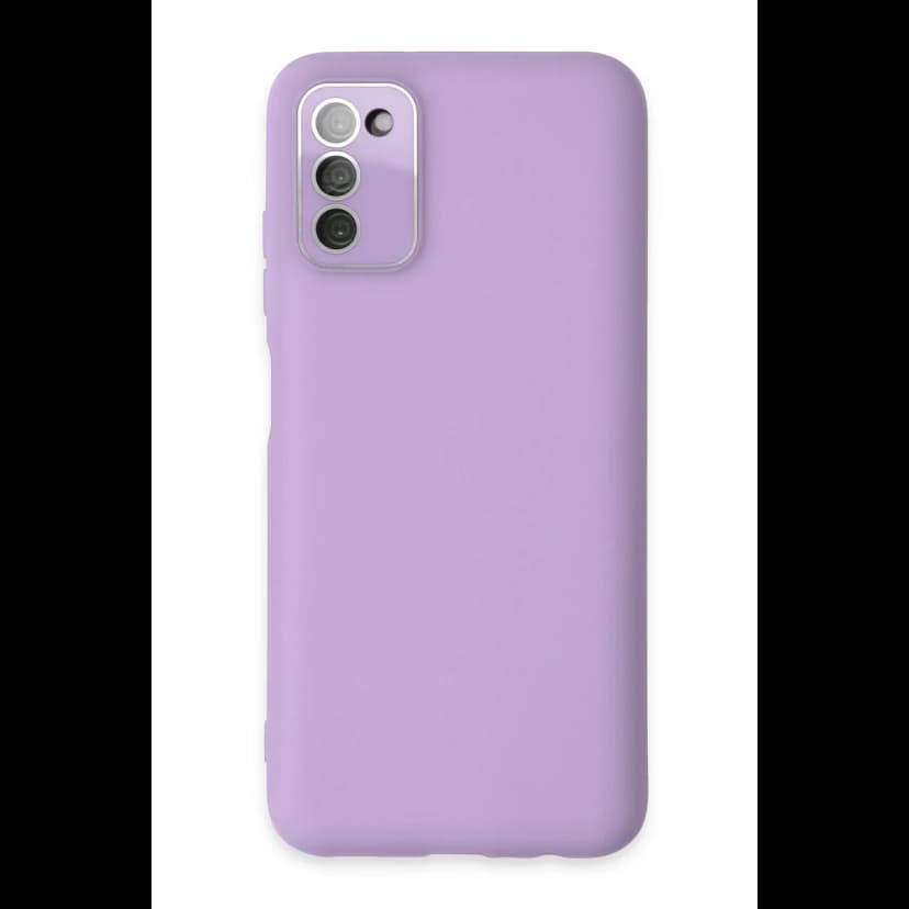 Newface Samsung Galaxy A03S Kılıf Lansman Glass Kapak - Lila