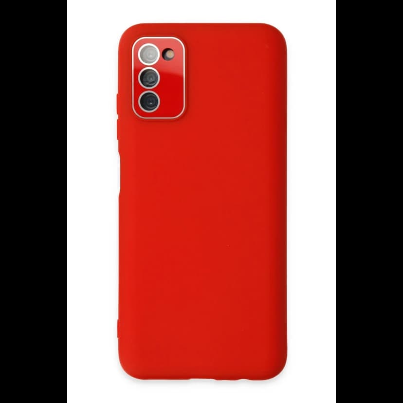 Newface Samsung Galaxy A03S Kılıf Lansman Glass Kapak - Kırmızı