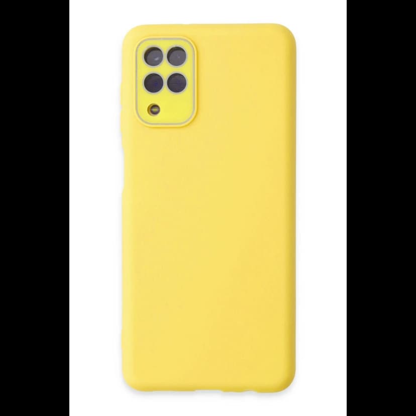 Newface Samsung Galaxy A22 Kılıf Lansman Glass Kapak - Sarı