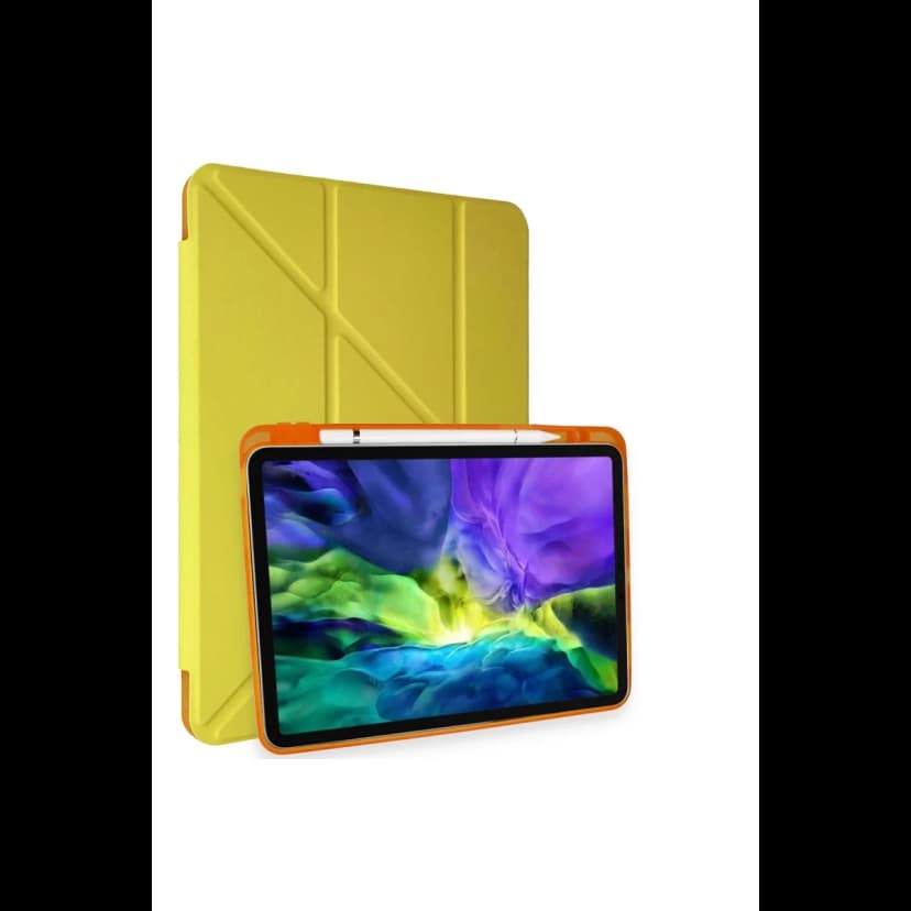 Newface Apple iPad Pro 11 (2018) Kılıf Kalemlikli Mars Tablet Kılıfı - Açık Sarı