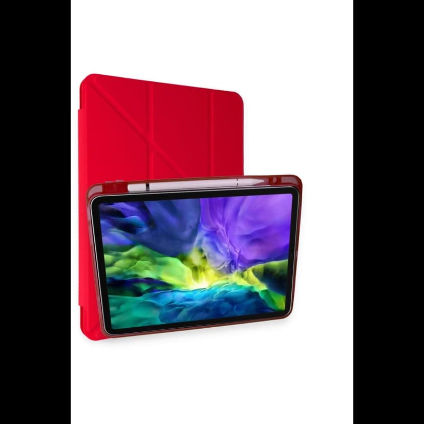 Newface Apple iPad Pro 11 (2018) Kılıf Kalemlikli Mars Tablet Kılıfı - Kırmızı