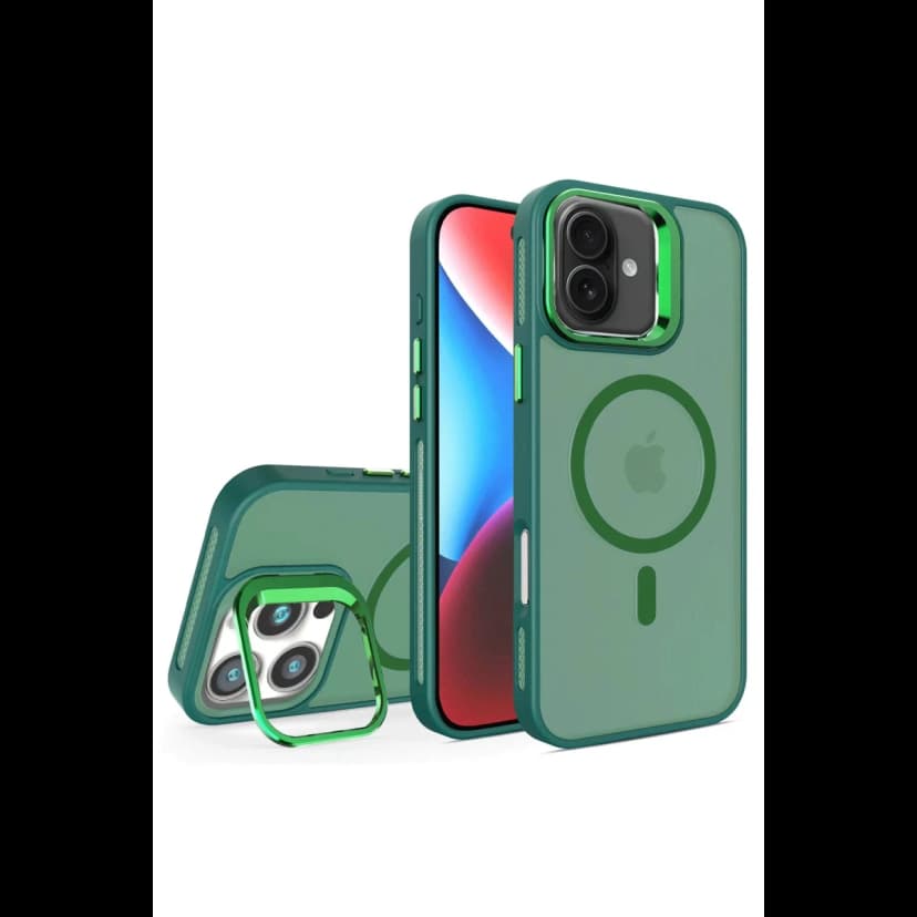 Joko Apple iPhone 16 Flet Lens Magsafe Kapak - Koyu Yeşil