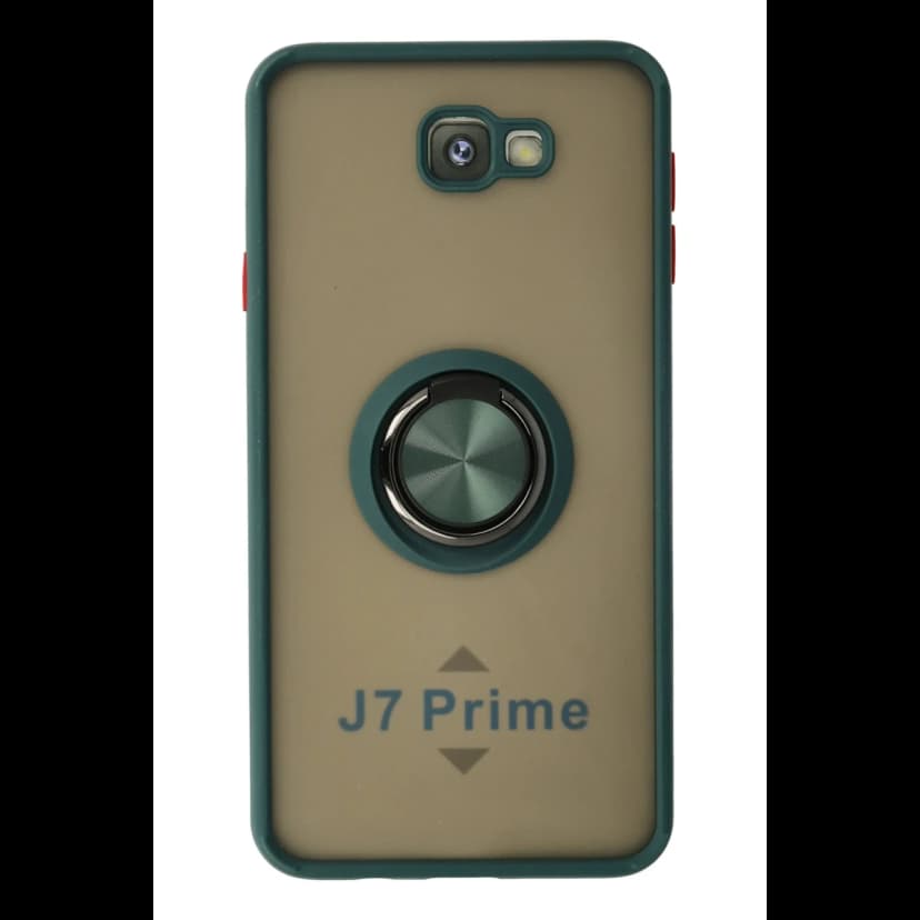 Newface Samsung Galaxy J7 Prime Kılıf Montreal Yüzüklü Silikon Kapak - Yeşil