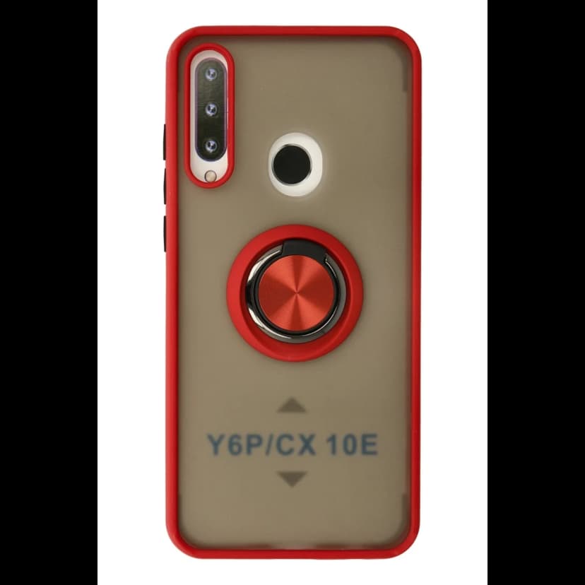 Newface Huawei Y6P Kılıf Montreal Yüzüklü Silikon Kapak - Kırmızı