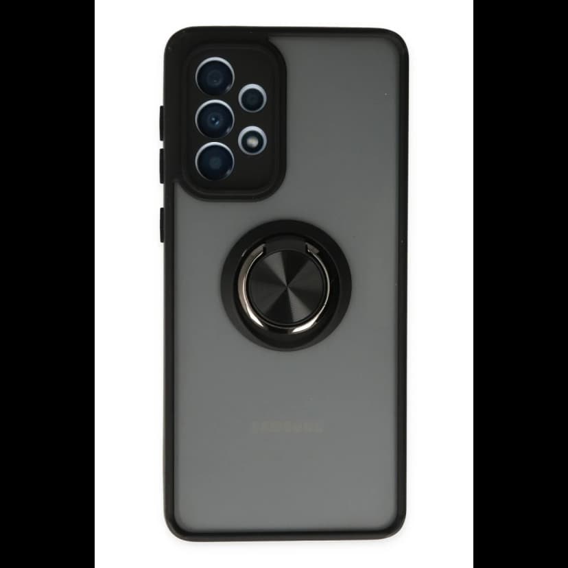 Newface Samsung Galaxy A33 5G Kılıf Montreal Yüzüklü Silikon Kapak - Siyah