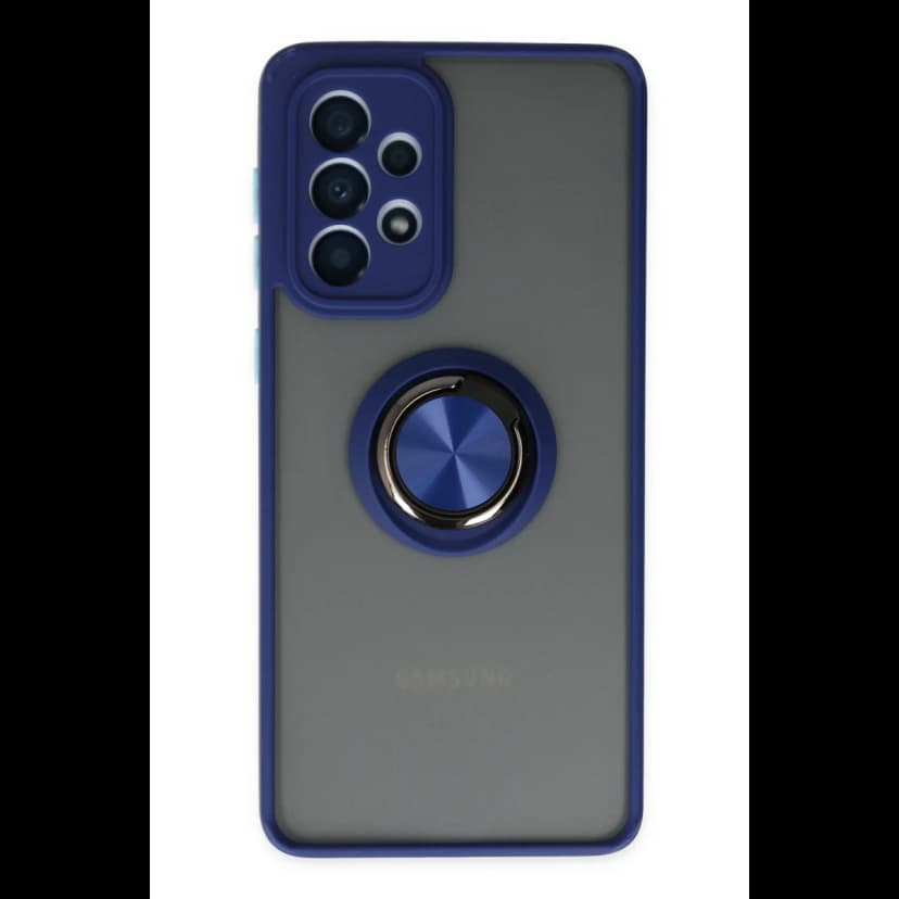 Newface Samsung Galaxy A33 5G Kılıf Montreal Yüzüklü Silikon Kapak - Lacivert
