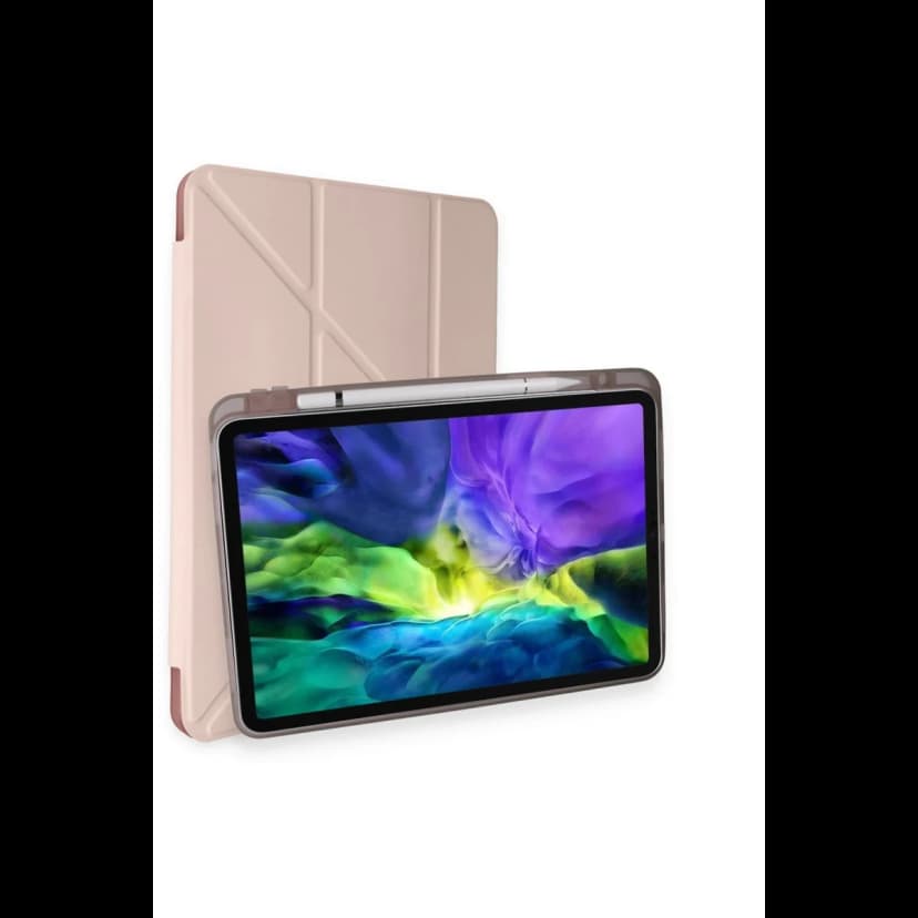 Newface Apple iPad Pro 11 (2021) Kılıf Kalemlikli Hugo Tablet Kılıfı - Rose Gold