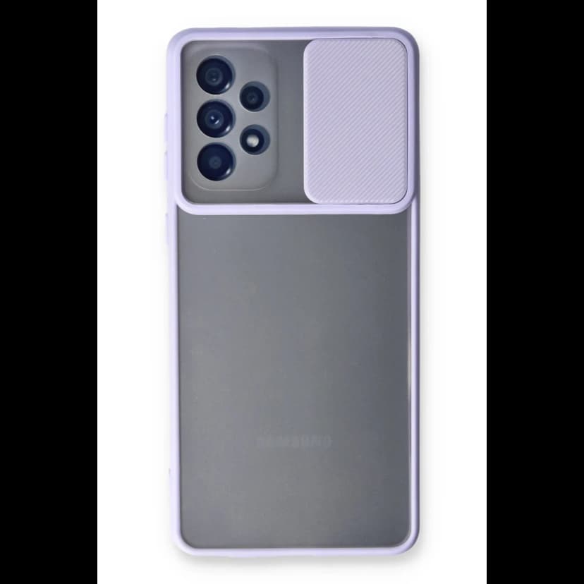 Newface Samsung Galaxy A53 5G Kılıf Palm Buzlu Kamera Sürgülü Silikon - Lila