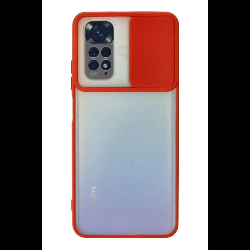 Newface Xiaomi Redmi Note 11 Kılıf Palm Buzlu Kamera Sürgülü Silikon - Kırmızı