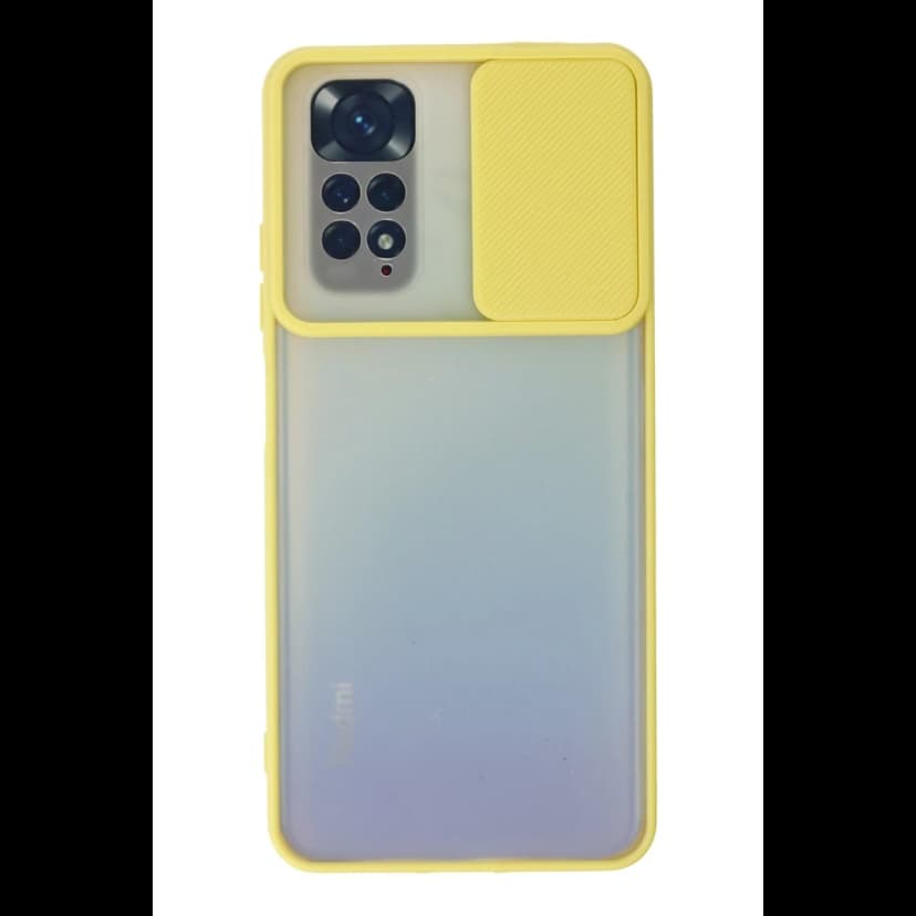 Newface Xiaomi Redmi Note 11 Kılıf Palm Buzlu Kamera Sürgülü Silikon - Sarı