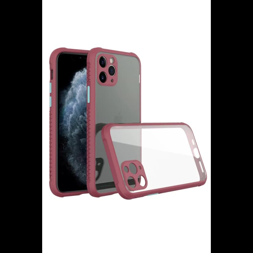 Newface Apple iPhone 11 Pro Kılıf Miami Şeffaf Silikon - Fuşya