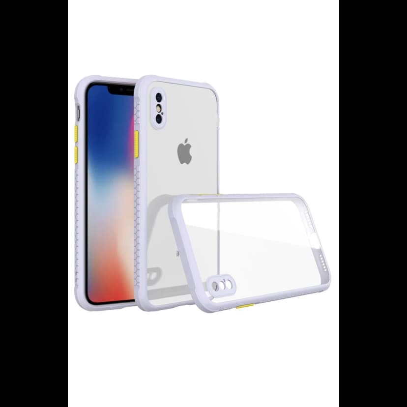 Newface Apple iPhone XS Max Kılıf Miami Şeffaf Silikon - Lila