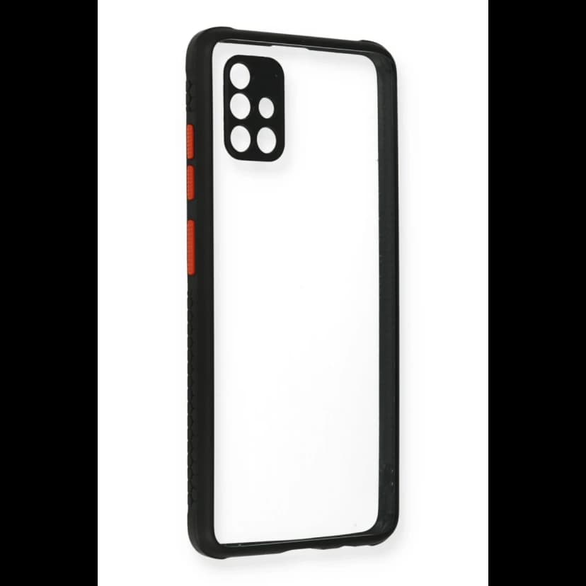 Newface Samsung Galaxy A71 Kılıf Miami Şeffaf Silikon - Siyah