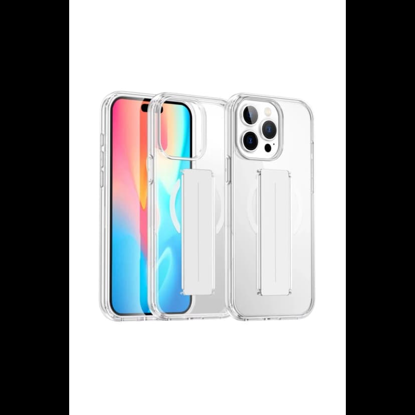 Joko Apple iPhone 15 Pro Max Kılıf Alfa Magsafe Standlı Kapak - Şeffaf