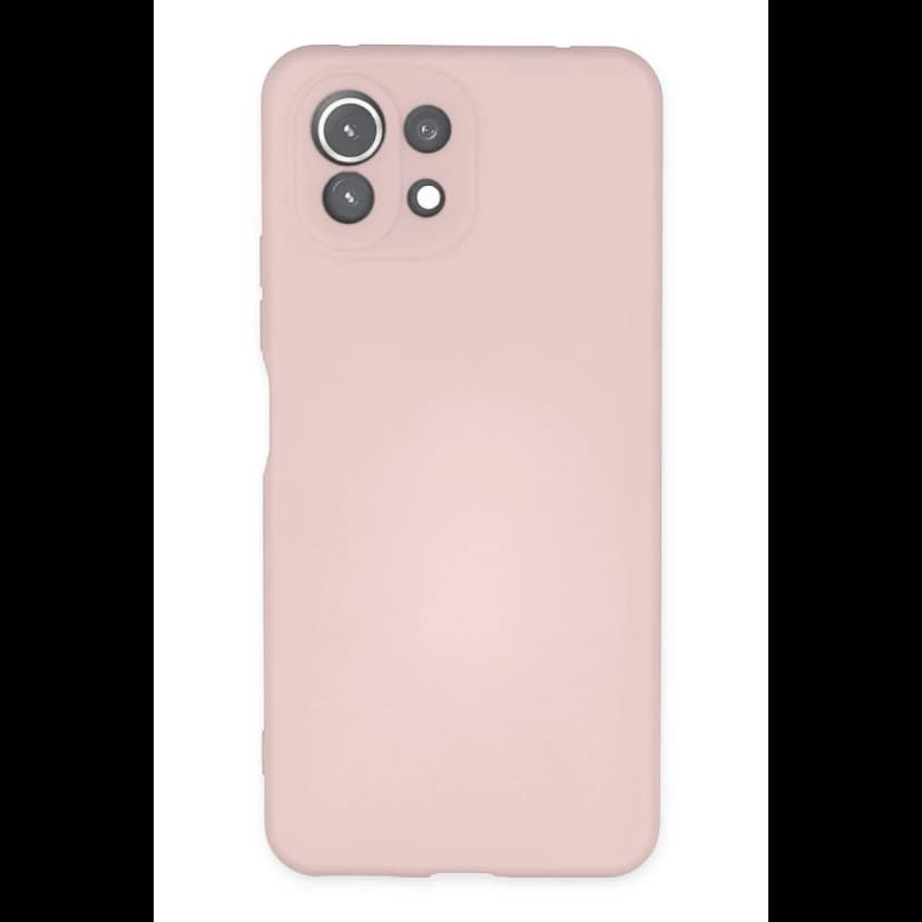 Newface Xiaomi Mİ 11 Lite Kılıf Nano içi Kadife Silikon - Pudra