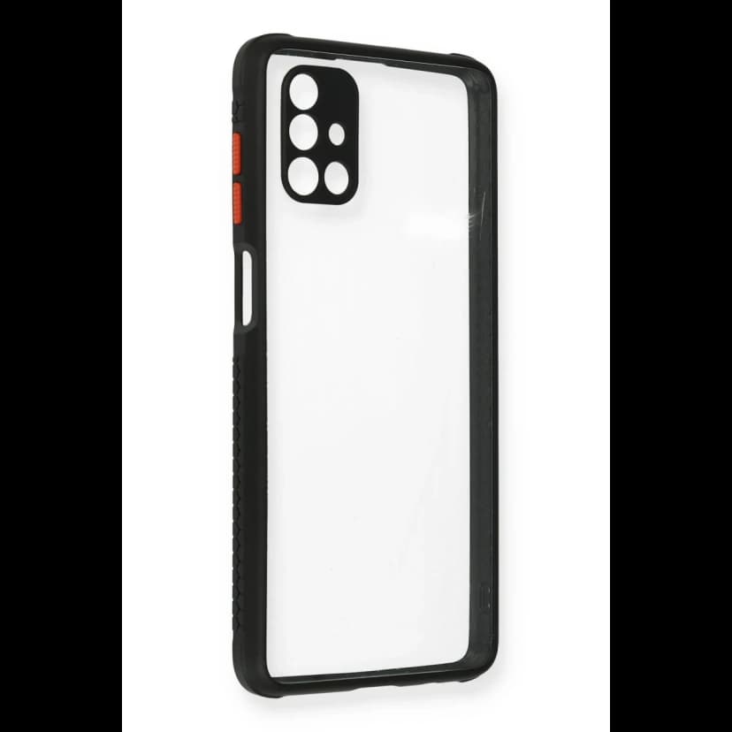 Newface Samsung Galaxy M51 Kılıf Miami Şeffaf Silikon - Siyah